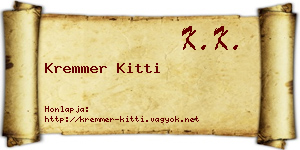Kremmer Kitti névjegykártya